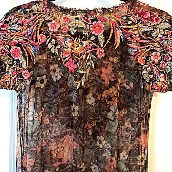 Johhny Was Embroiderd Mesh Short Dress NWOT - Picture 2 of 4